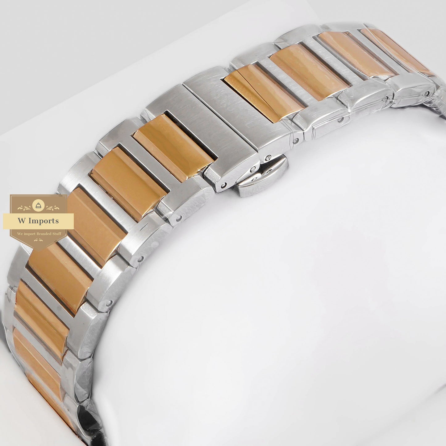 LATEST COLLECTION TWO TONE YELLOW GOLD WITH SILVER DIAL CHAIN WATCH