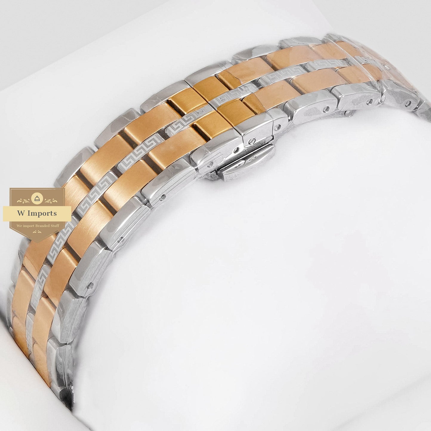 LATEST COLLECTION TWO TONE YELLOW GOLD WITH BLACK DIAL LADIES WATCH