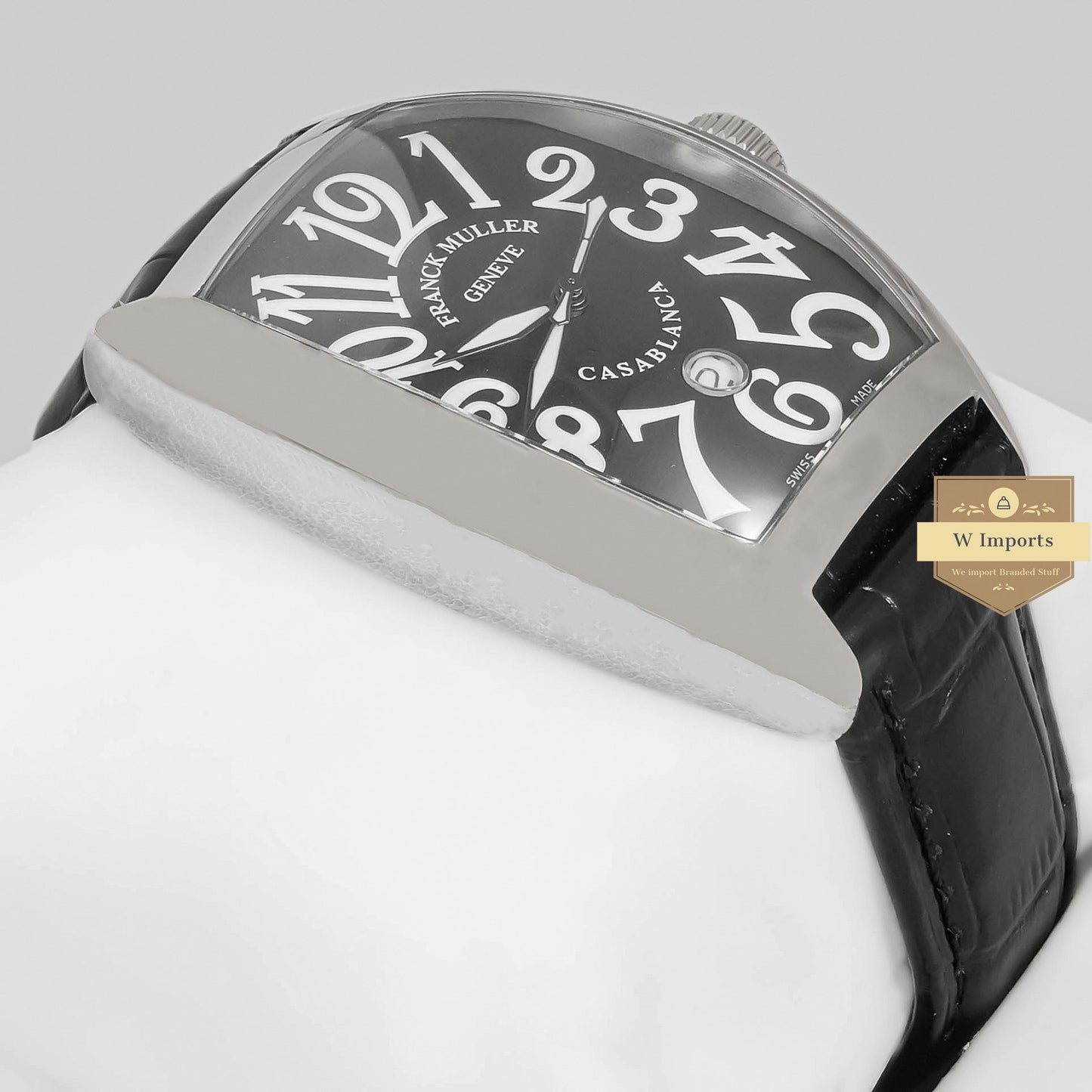LATEST COLLECTION SILVER CASE WITH BLACK DIAL AND LEATHER STRAP