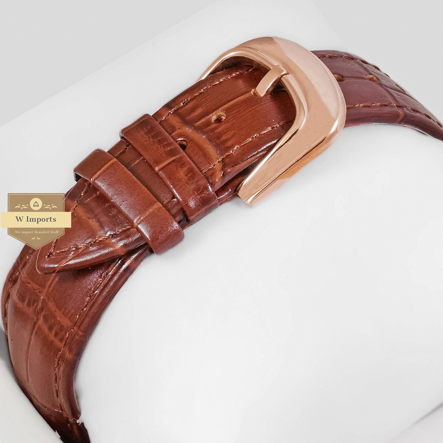LATEST COLLECTION TOURBILLON ROSE GOLD STONE CASE & DIAL WITH BROWN LEATHER STRAP