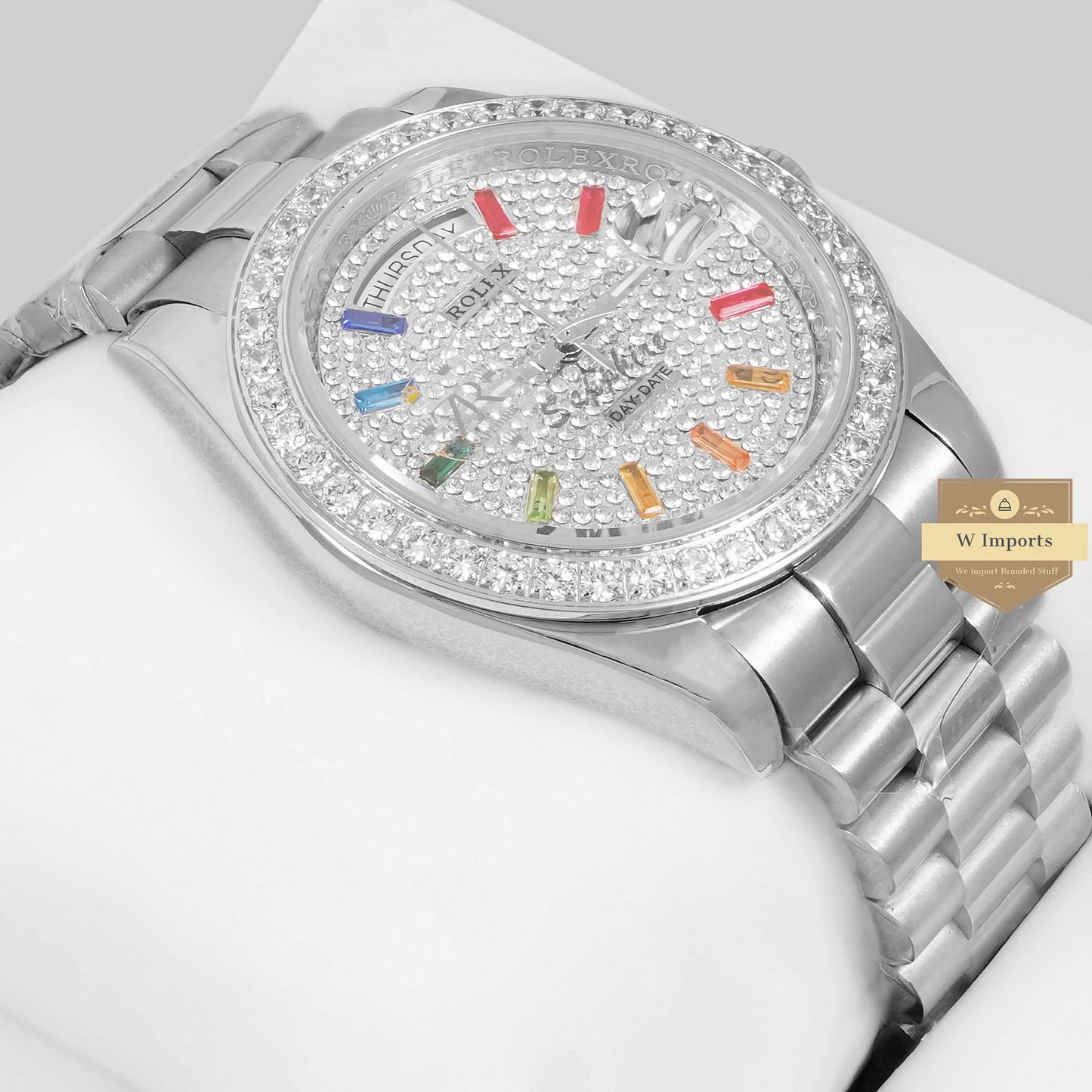 LATEST COLLECTION 40 SILVER WITH STONE DIAL & BEZEL AUTOMATIC WATCH ZR FACTORY