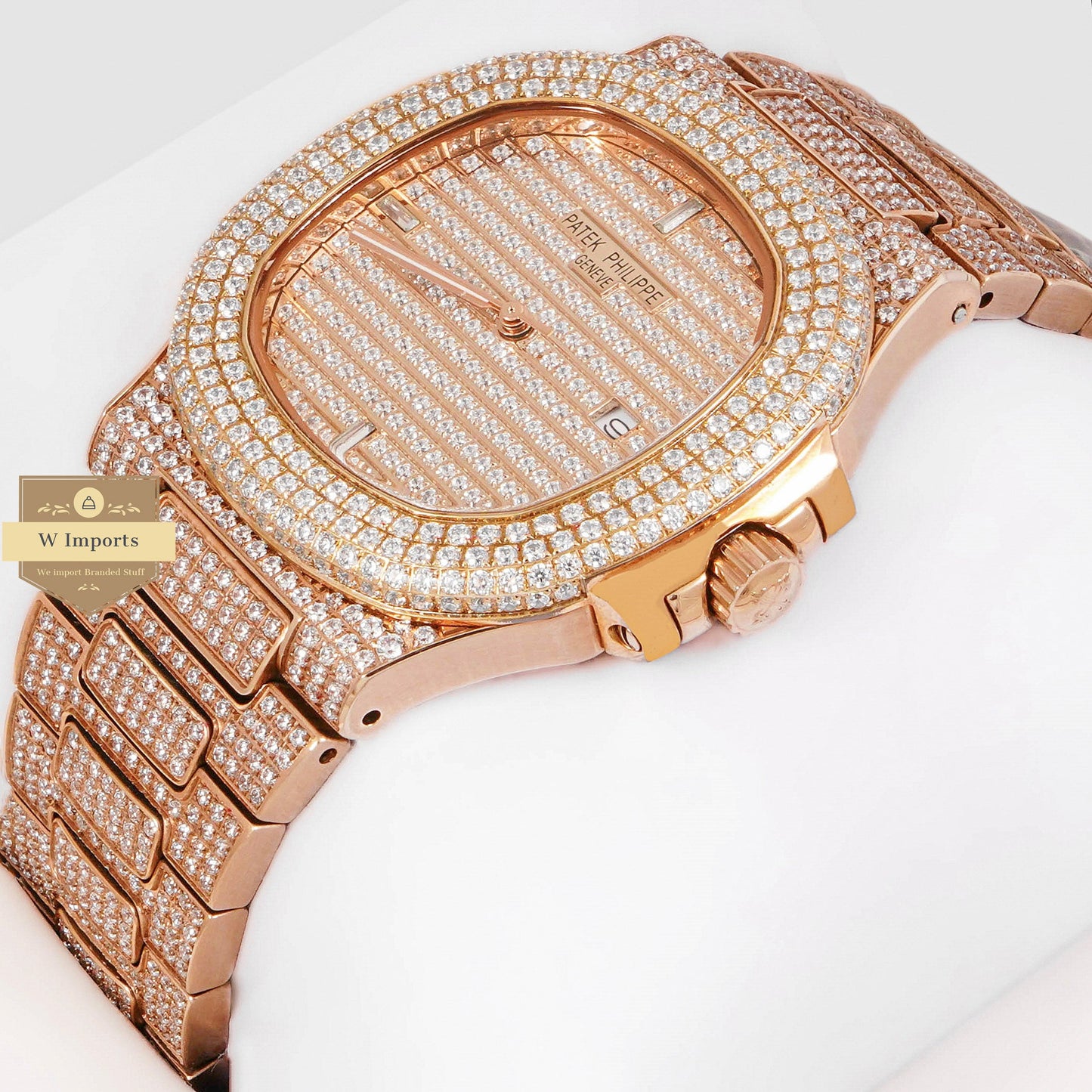 LATEST COLLECTION ALL ROSE GOLD STONE WATCH