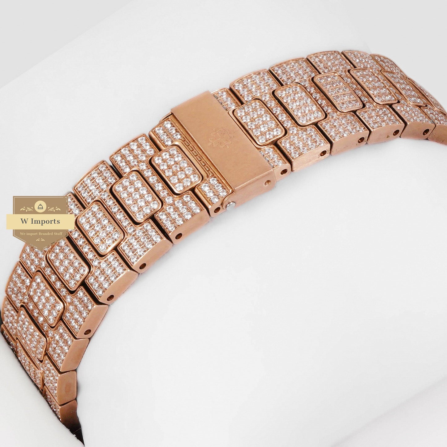 LATEST COLLECTION CHRONOGRAPH ALL ROSE GOLD STONE WATCH