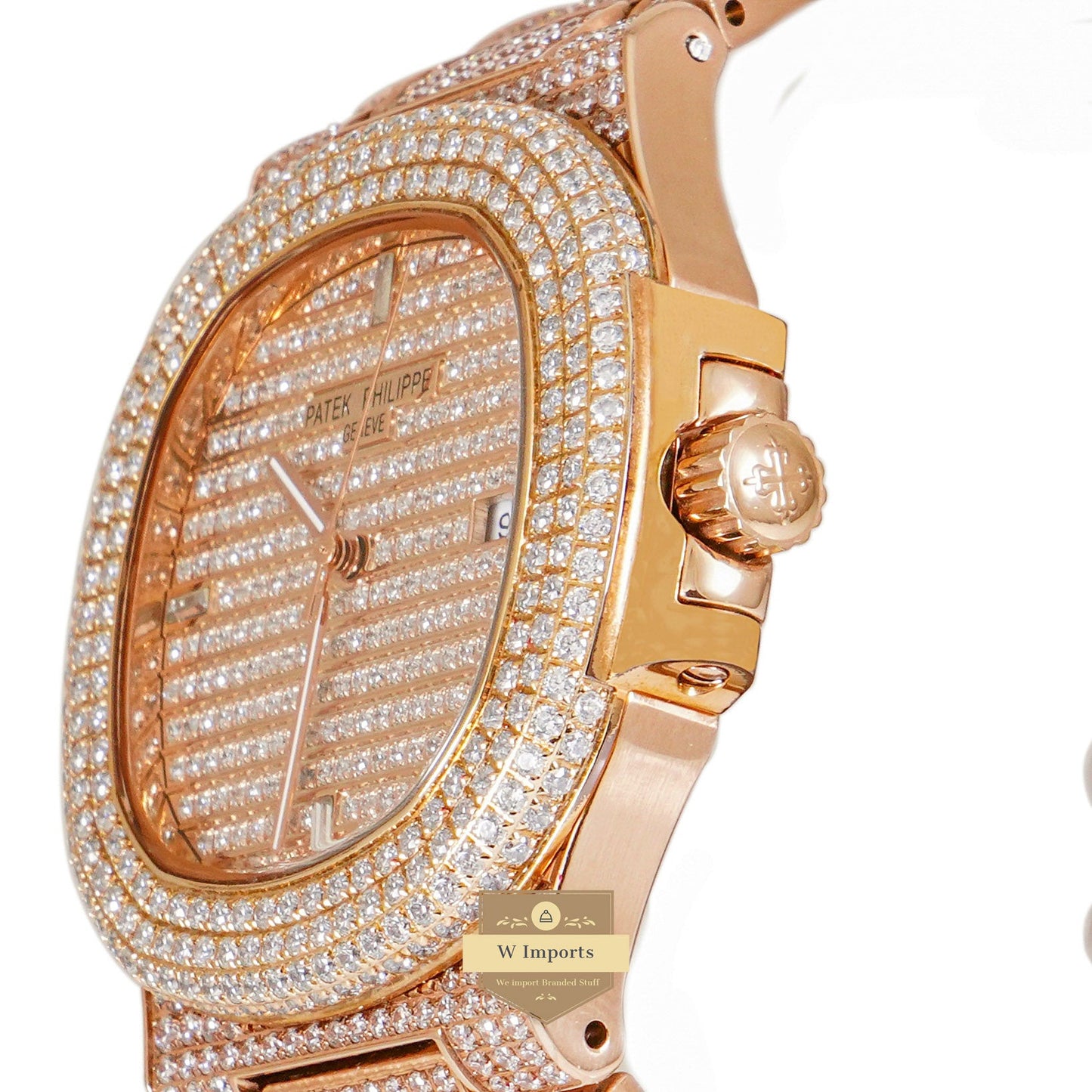 LATEST COLLECTION ALL ROSE GOLD STONE WATCH