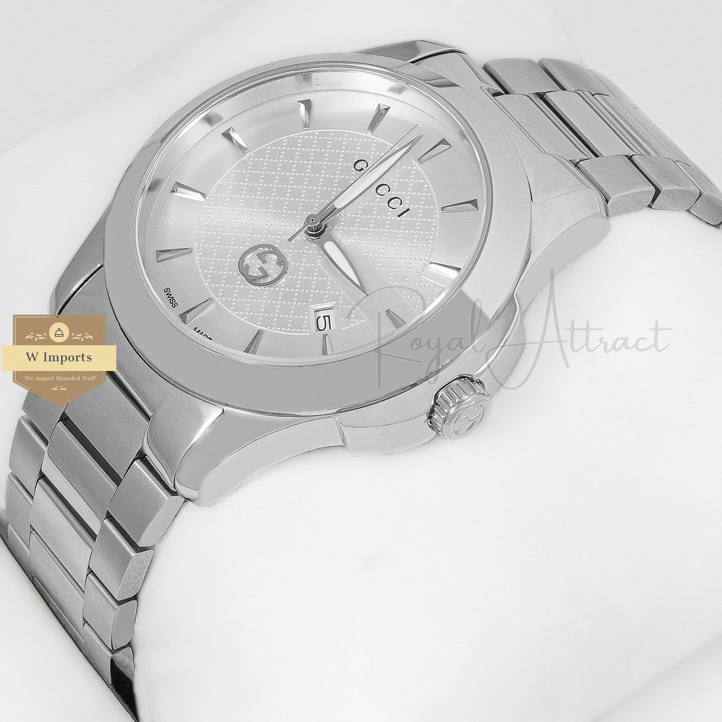 LATEST COLLECTION ALL SILVER STAINLESS STEEL WITH DIAL CHAIN WATCH