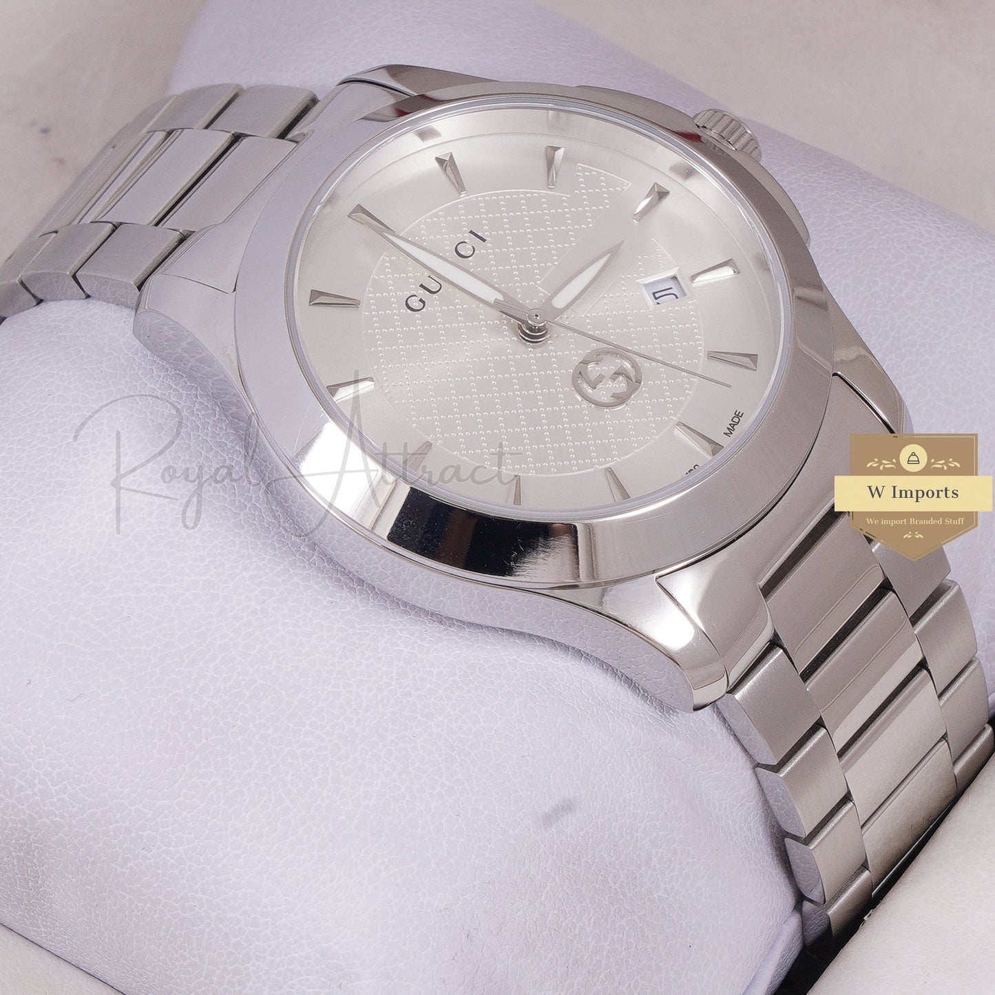 LATEST COLLECTION ALL SILVER STAINLESS STEEL WITH DIAL CHAIN WATCH
