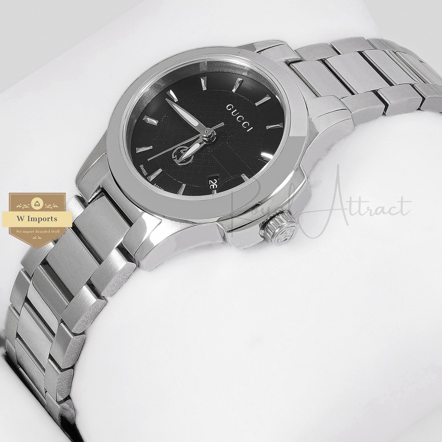 LATEST COLLECTION SILVER WITH BLACK DIAL LADIES WATCH