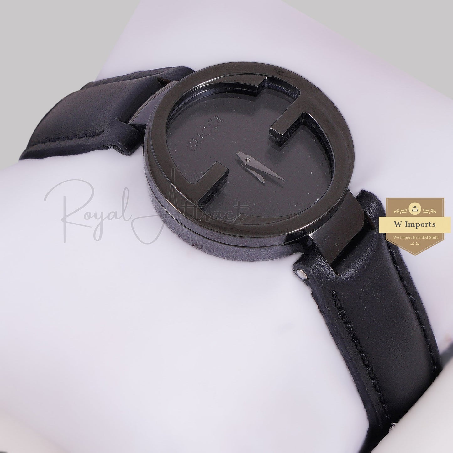 Latest Collection G All Black Case With Dial & Leather Strap Ladies Watch