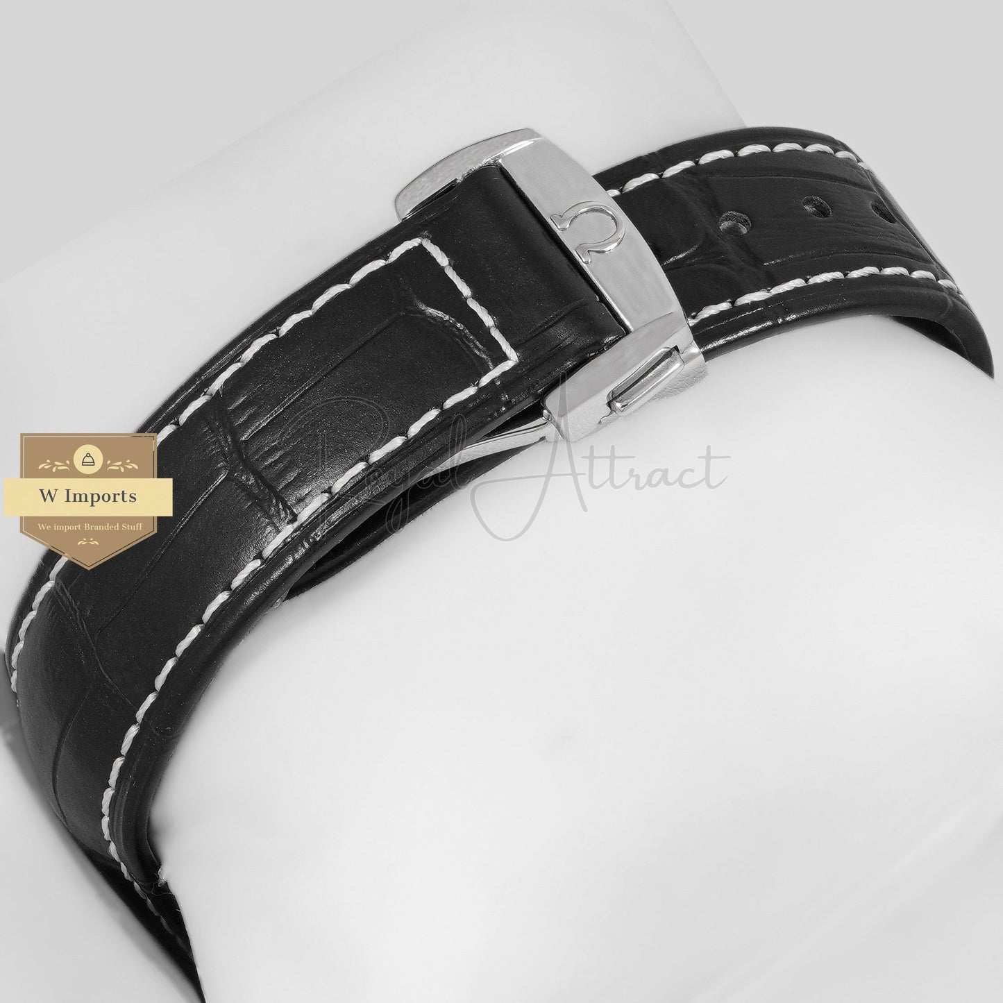 LATEST COLLECTION CHRONOGRAPH SILVER CASE WITH BLACK DIAL AND LEATHER STRAP WATCH