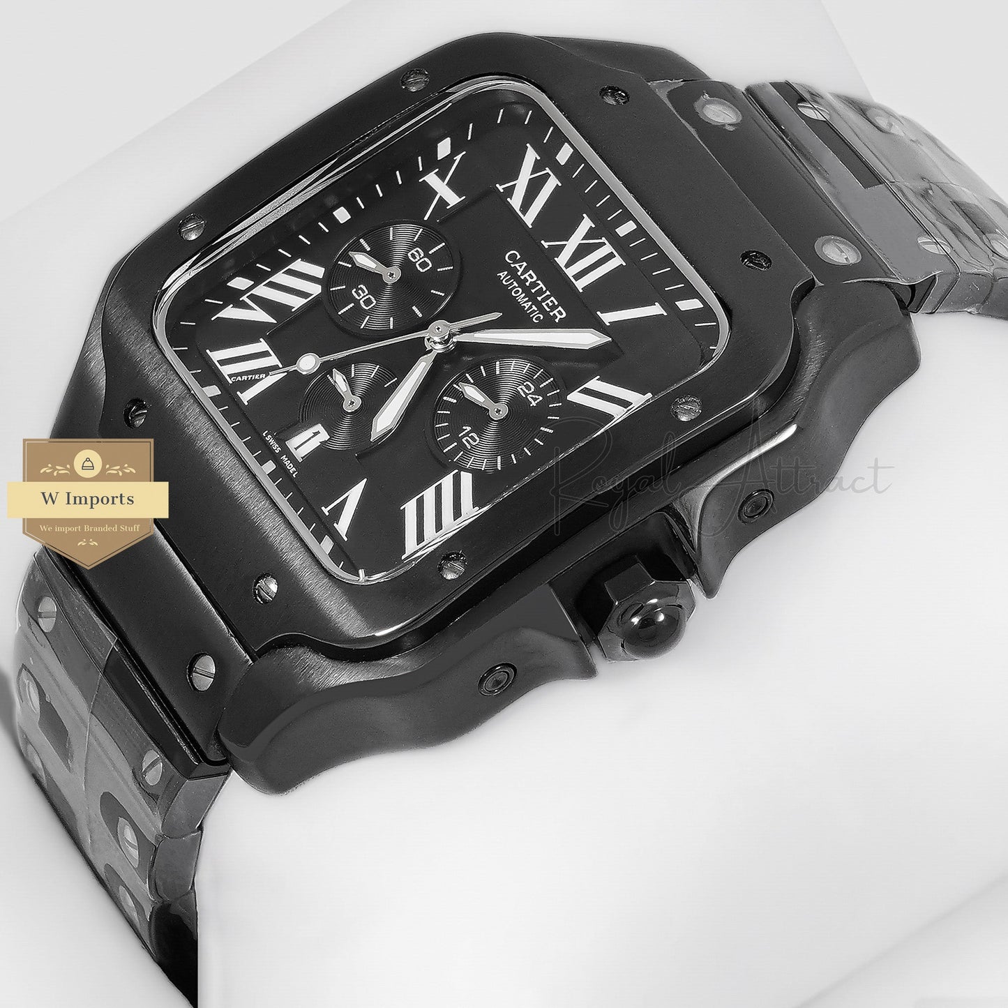 Latest Collection Chronograph All Black Case With Dial Chain Watch