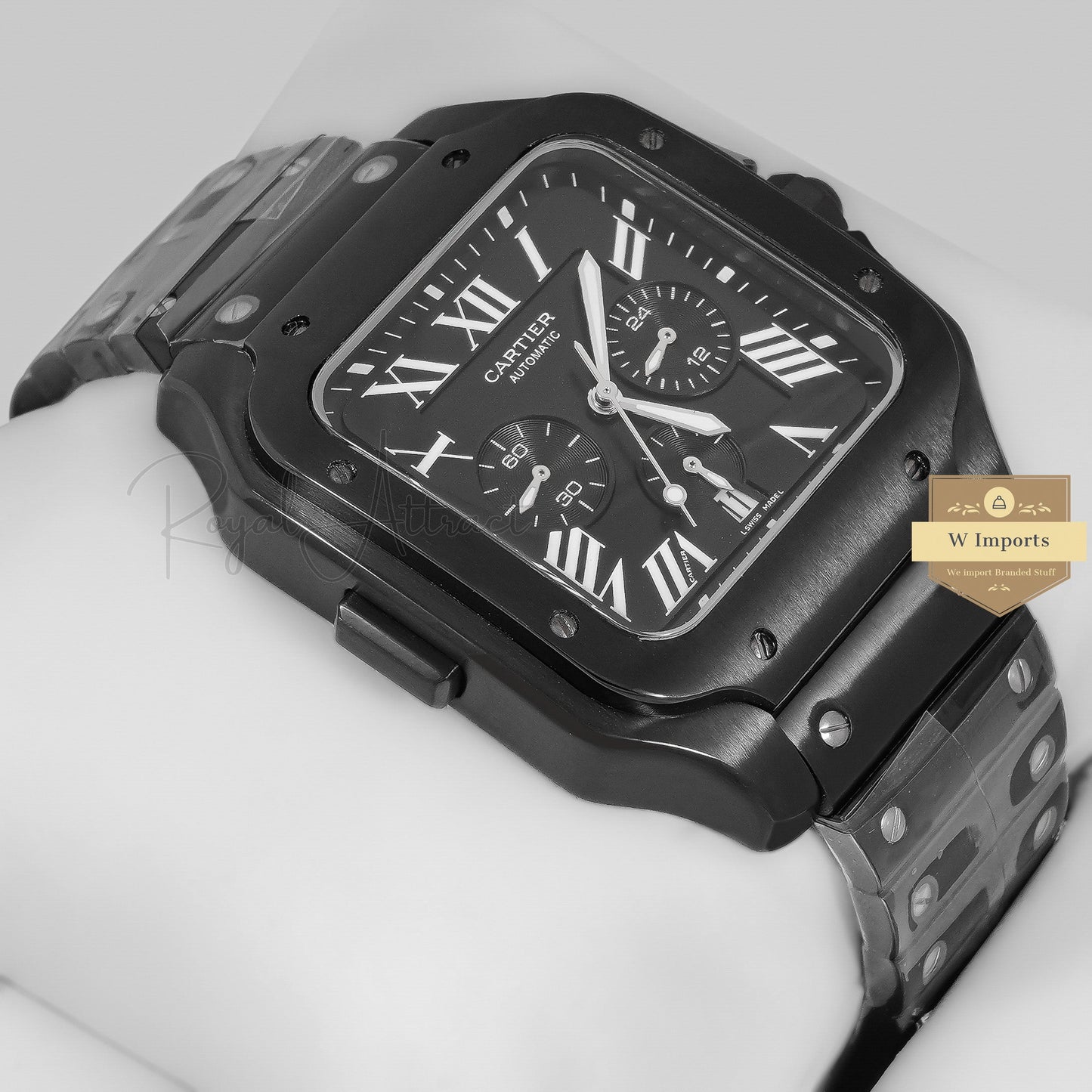 Latest Collection Chronograph All Black Case With Dial Chain Watch