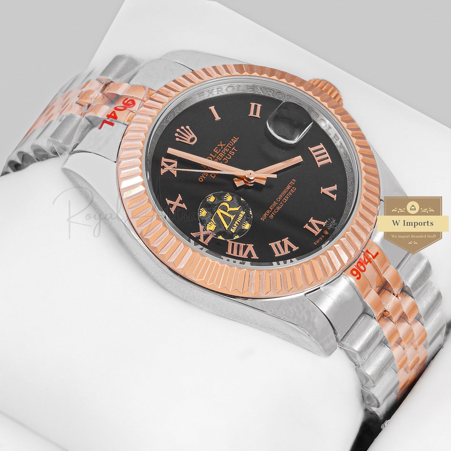 Latest Collection 41 Two Tone Rose Gold With Black Dial Roman Figure ZR Factory