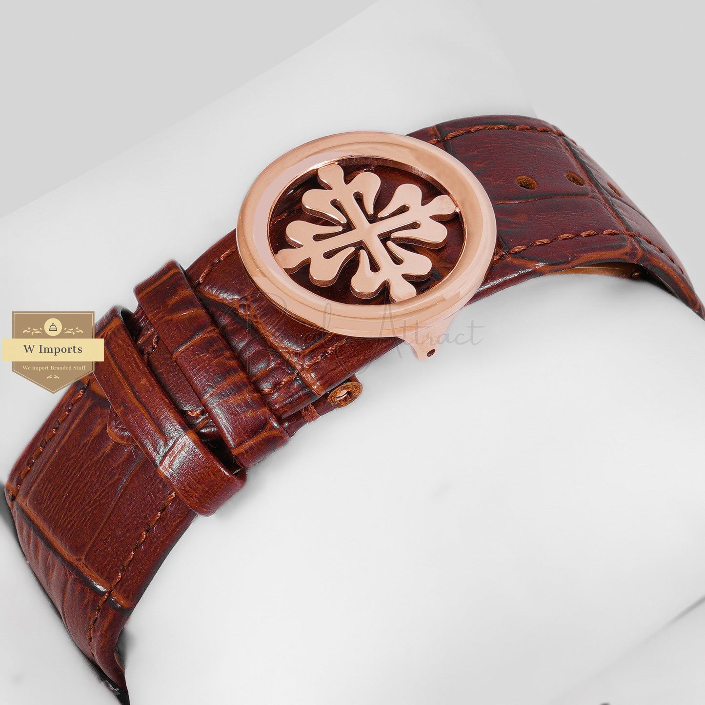 LATEST COLLECTION CHRONOGRAPH ROSE GOLD CASE WITH WITH DIAL & BROWN LEATHER STRAP