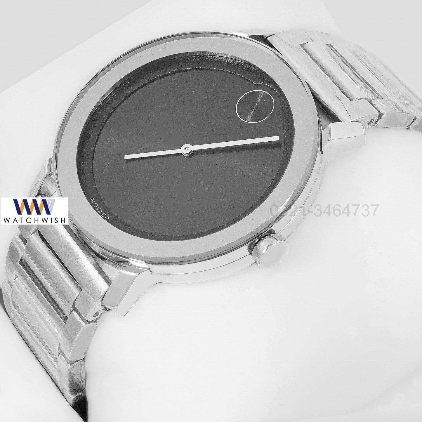 Latest Collection Silver With Black Dial Chain Watch