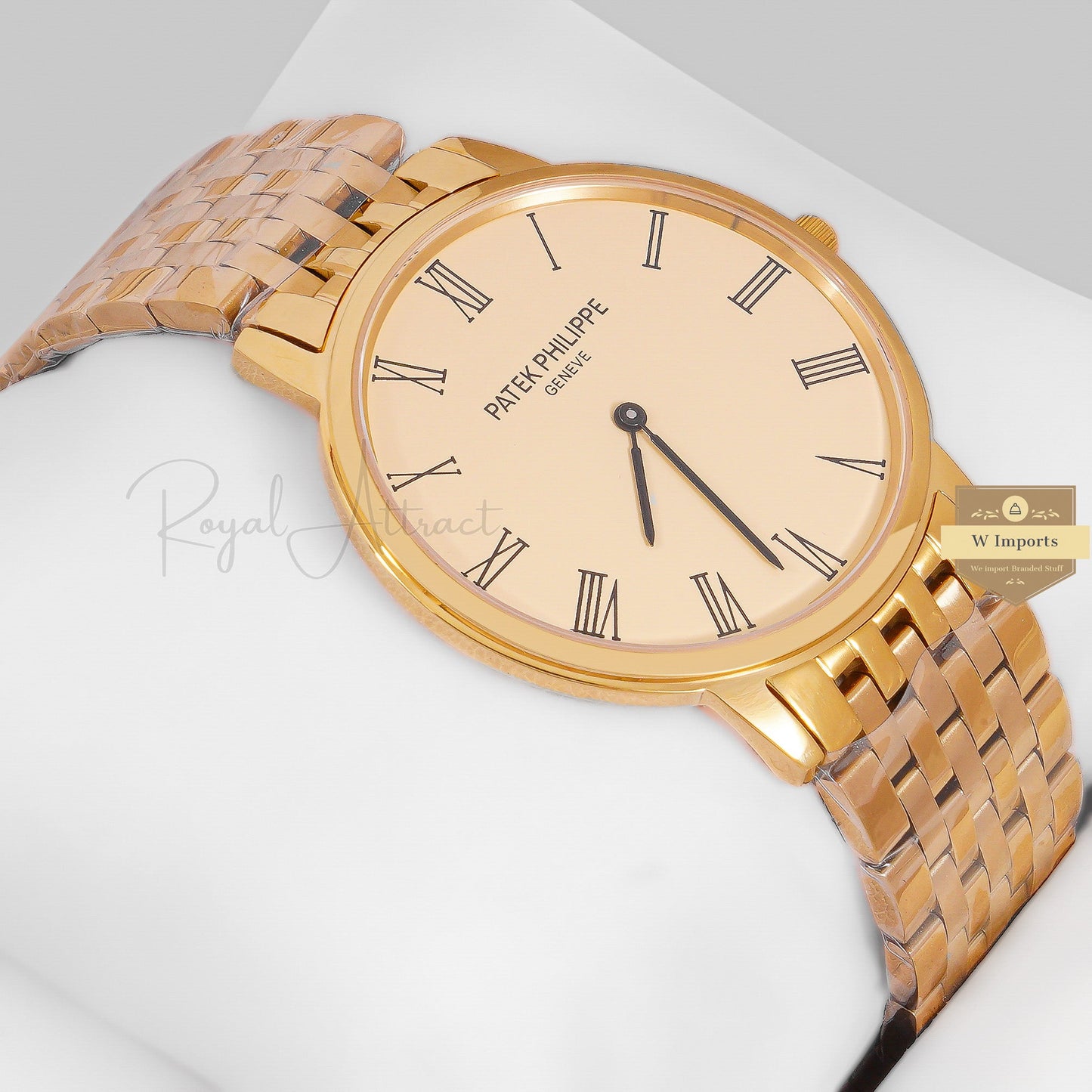 Latest Collection All Yellow Gold With Dial Chain Watch
