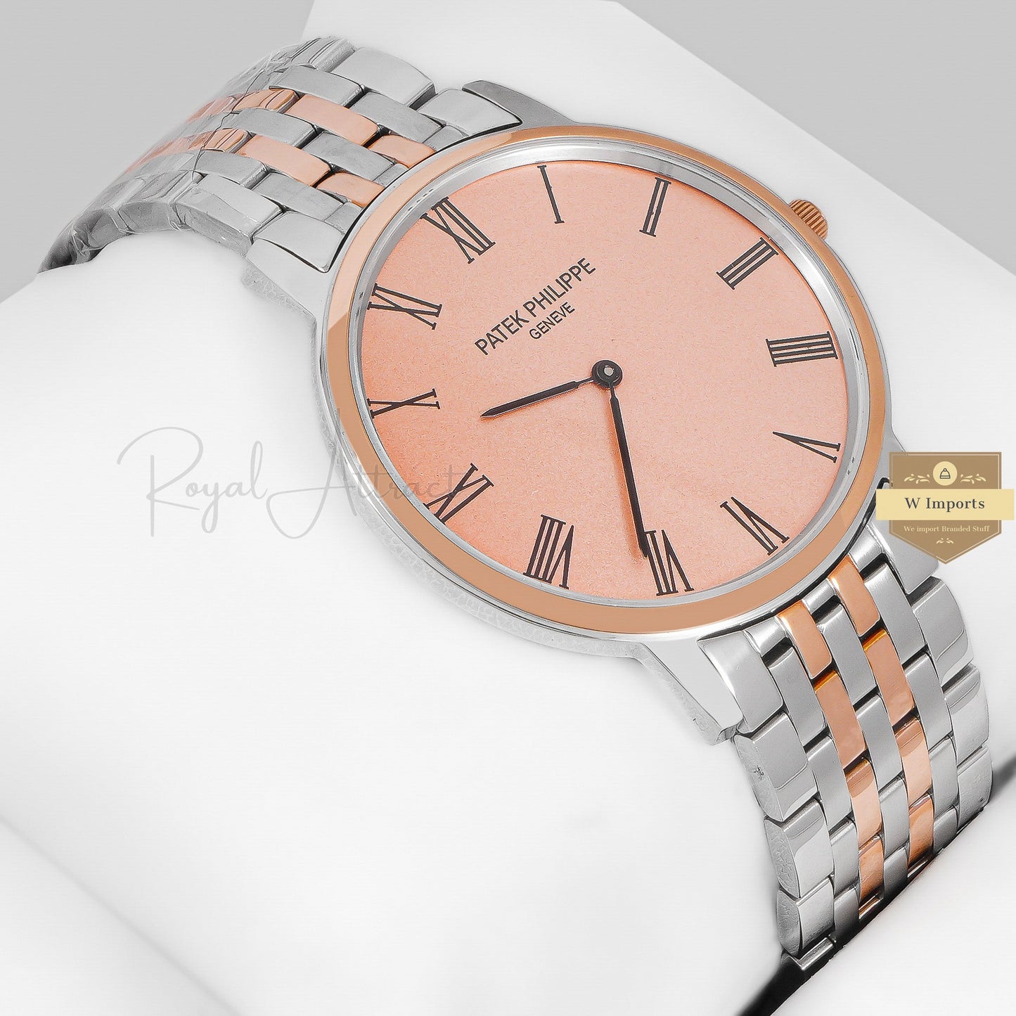 Latest Collection Two Tone Rose Gold With Dial Chain Watch