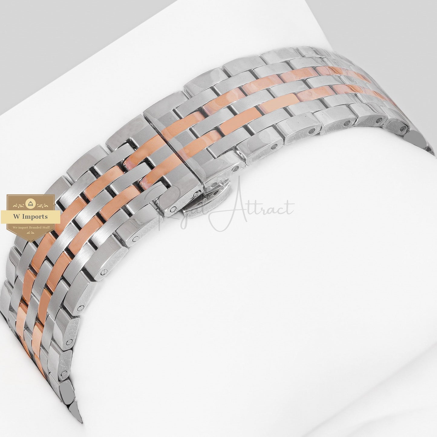 Latest Collection Two Tone Rose Gold With Dial Chain Watch