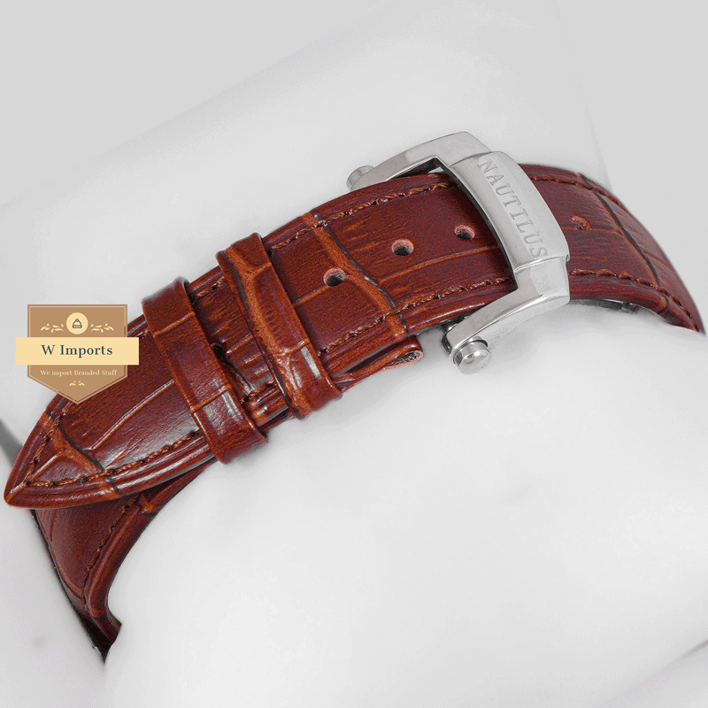 Latest Collection Silver Case With Brown Dial & Leather Strap