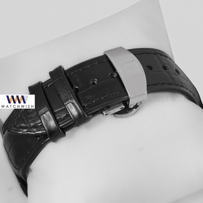 LATEST COLLECTION CHRONOGRAPH SILVER CASE WITH BLACK DIAL & LEATHER STRAP