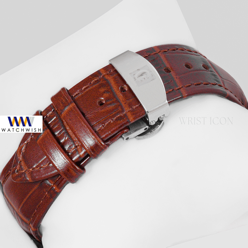 LATEST COLLECTION CHRONOGRAPH SILVER CASE WITH WHITE DIAL & LEATHER STRAP