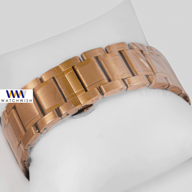 LATEST COLLECTION CHRONOGRAPH YELLOW GOLD CASE WITH WHITE DIAL CHAIN WATCH