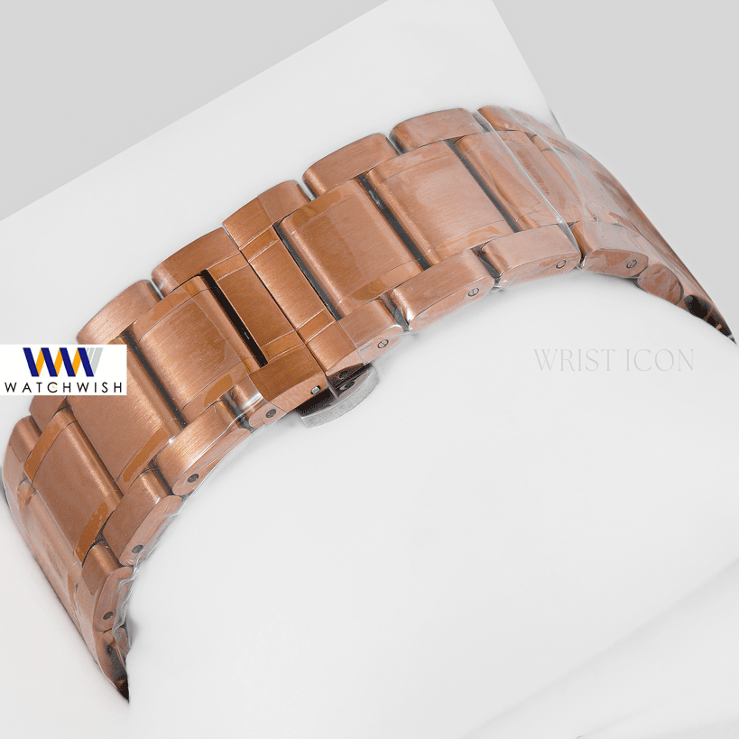 LATEST COLLECTION CHRONOGRAPH ROSE GOLD WITH WHITE DIAL CHAIN WATCH