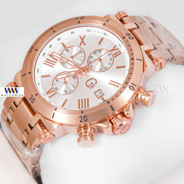 LATEST COLLECTION CHRONOGRAPH ROSE GOLD WITH WHITE DIAL CHAIN WATCH