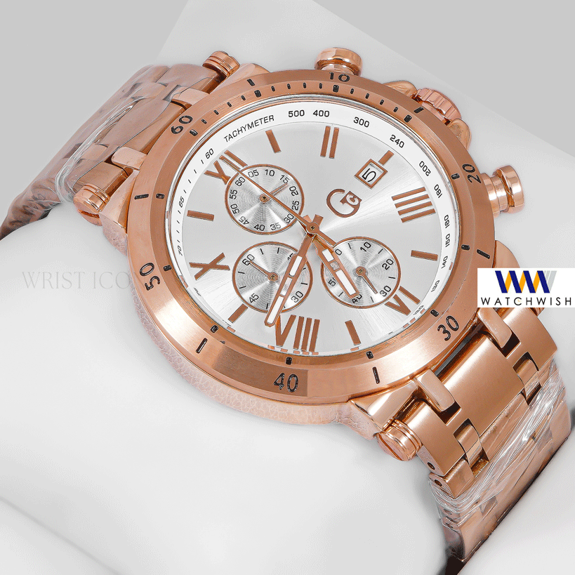 LATEST COLLECTION CHRONOGRAPH ROSE GOLD WITH WHITE DIAL CHAIN WATCH