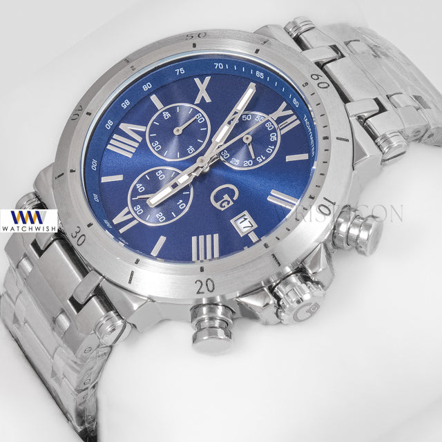 LATEST COLLECTION CHRONOGRAPH SILVER WITH BLUE DIAL CHAIN WATCH