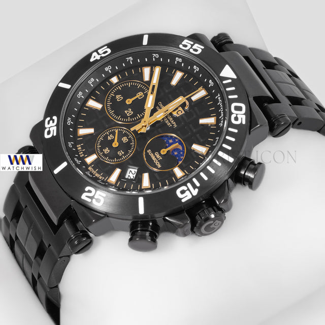 LATEST COLLECTION CHRONOGRAPH ALL BLACK WITH BLACK DIAL CHAIN WATCH