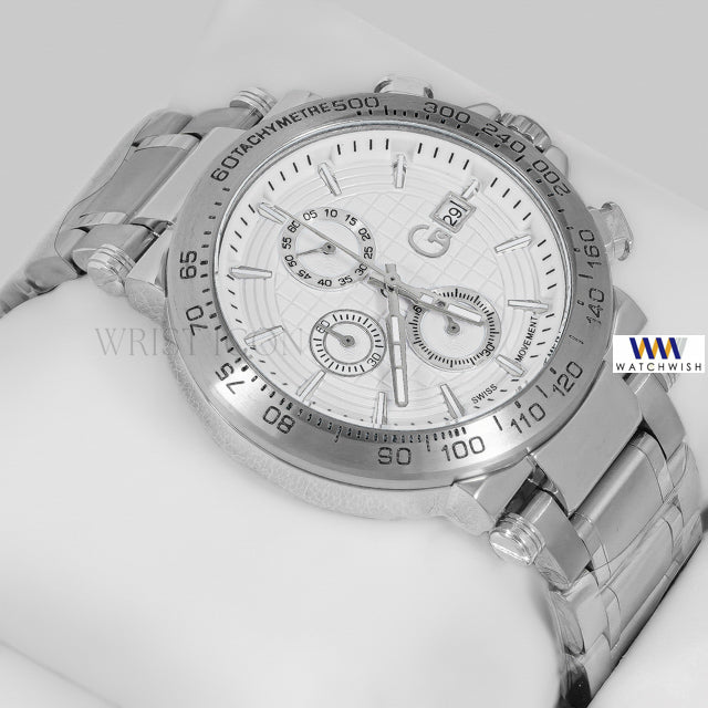 LATEST COLLECTION CHRONOGRAPH SILVER WITH WHITE DIAL CHAIN WATCH