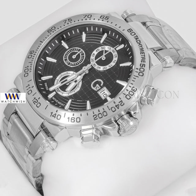 LATEST COLLECTION CHRONOGRAPH SILVER WITH BLACK DIAL CHAIN WATCH