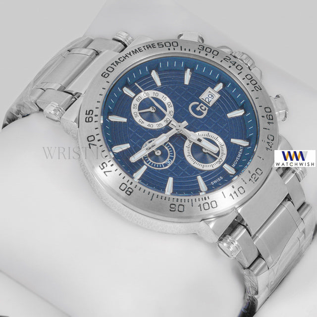 LATEST COLLECTION CHRONOGRAPH SILVER WITH BLUE DIAL CHAIN WATCH