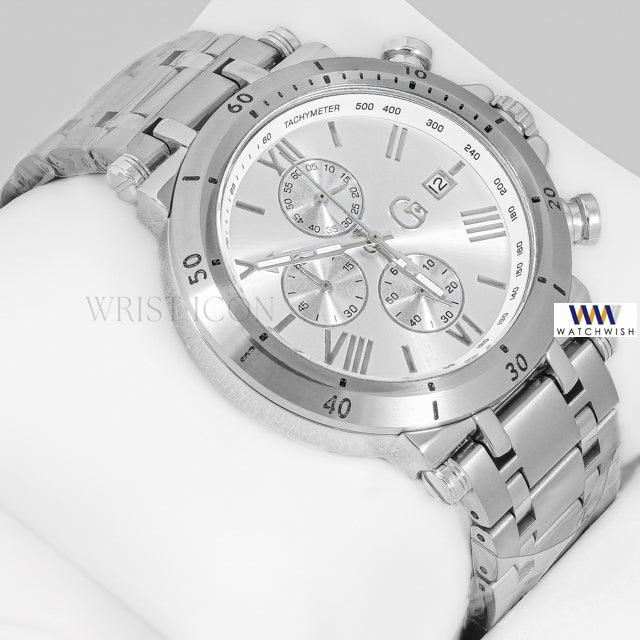 LATEST COLLECTION CHRONOGRAPH SILVER WITH WHITE DIAL CHAIN WATCH