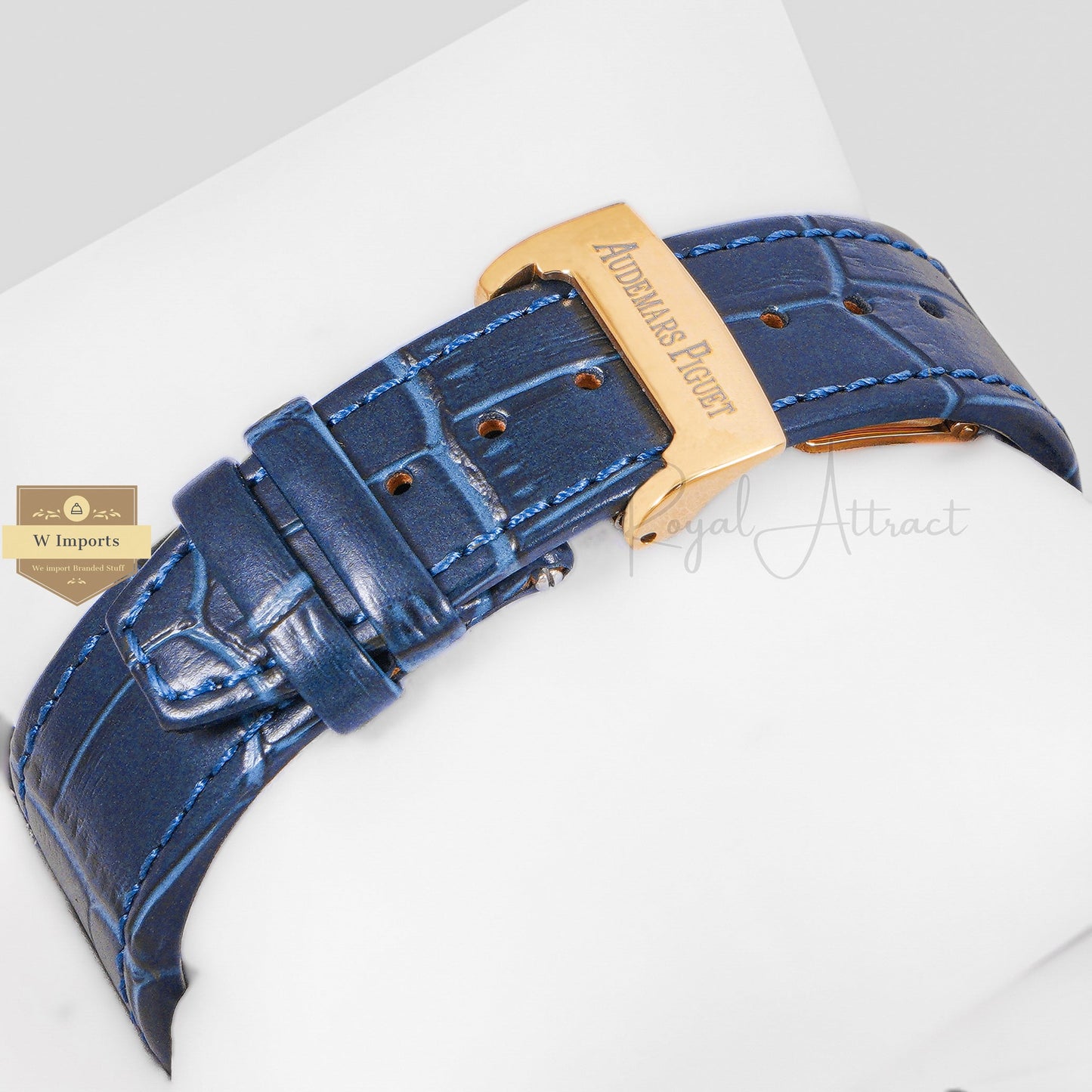 Latest Collection Chronograph Yellow Gold Case With Blue Dial & Leather Strap