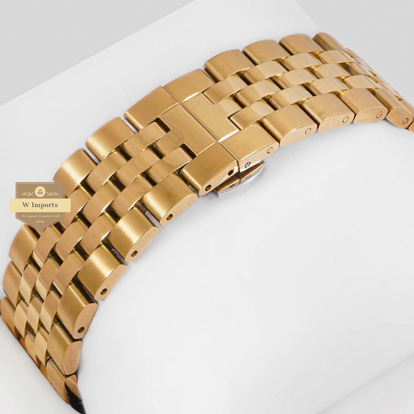 LATEST COLLECTION YELLOW GOLD WITH WHITE DIAL & STONE FIGURE
