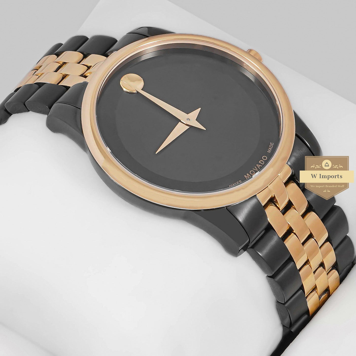 LATEST COLLECTION TWO TONE BLACK GOLD WITH DIAL CHAIN WATCH