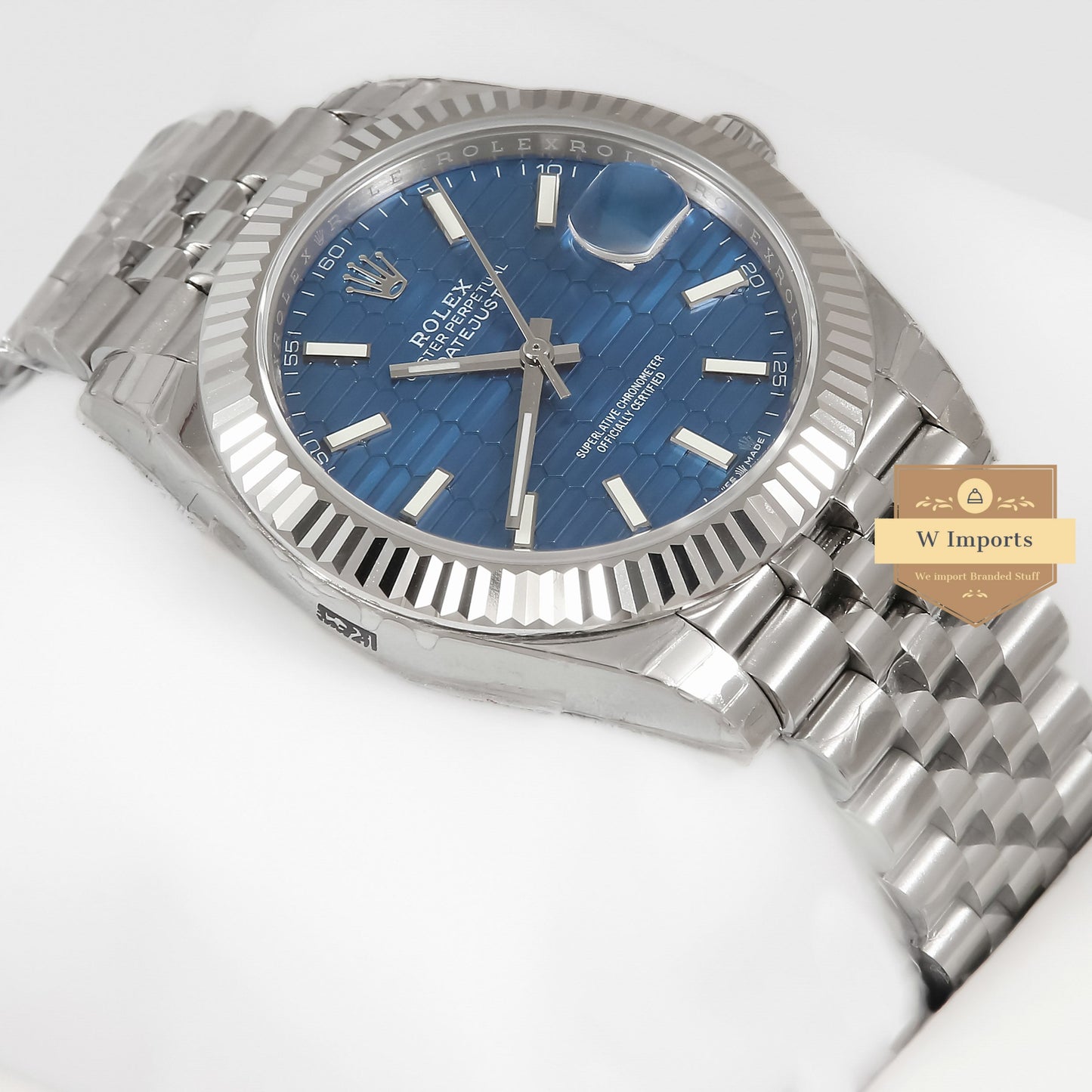 Latest Collection 41 All Silver With Blue Dial Automatic Watch EW Made