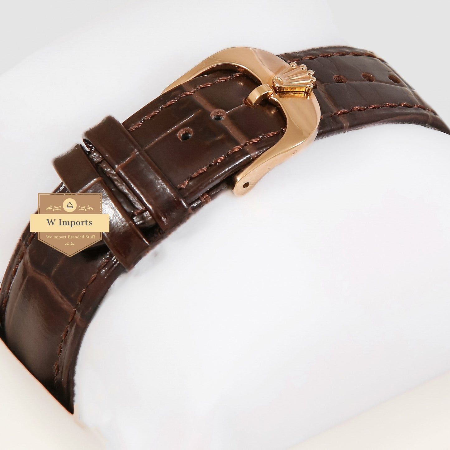 Latest Collection 42 Rose Gold Case With Dial & Brown Leather Strap Roman Numeral Automatic Watch EW Made