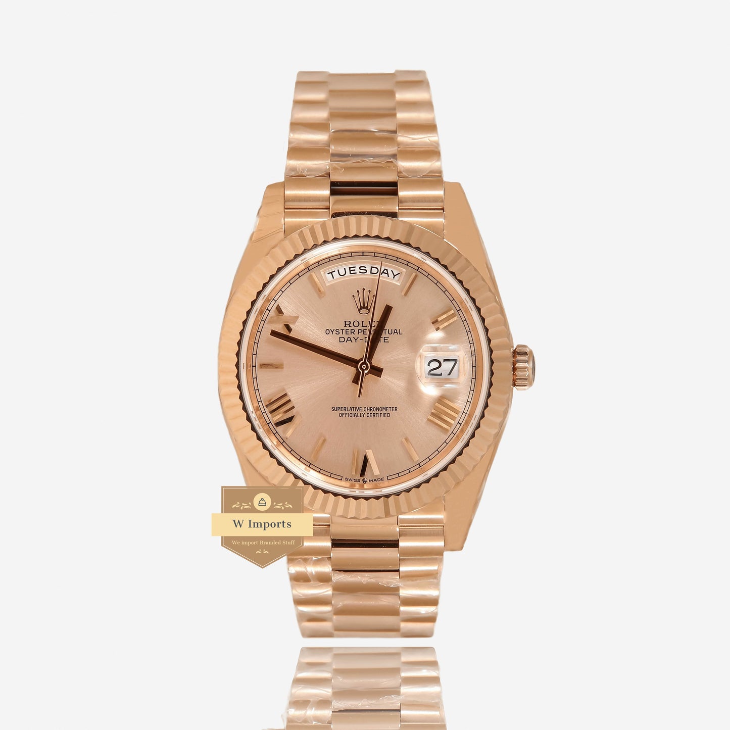 Latest Collection 40 All Rose Gold With & Roman Numerals Automatic Watch EW Made
