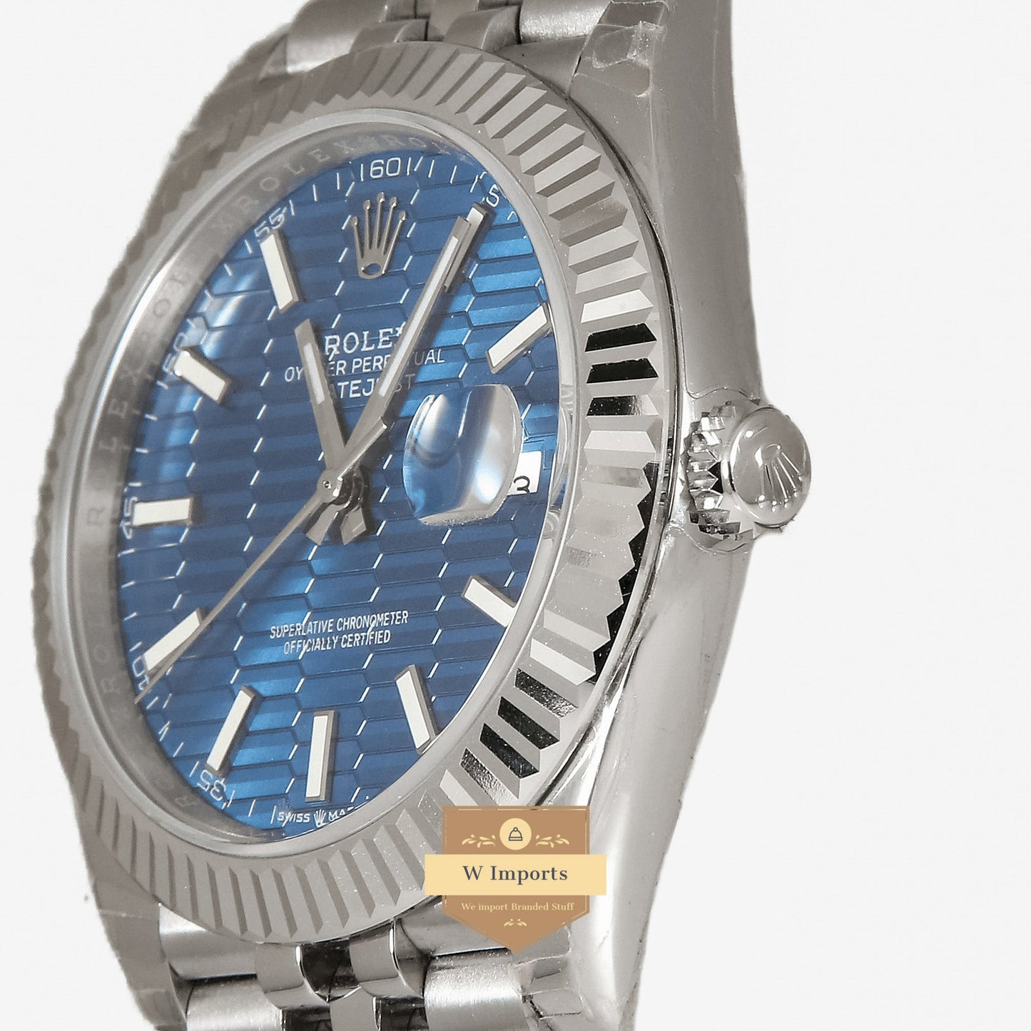 Latest Collection 41 All Silver With Blue Dial Automatic Watch EW Made