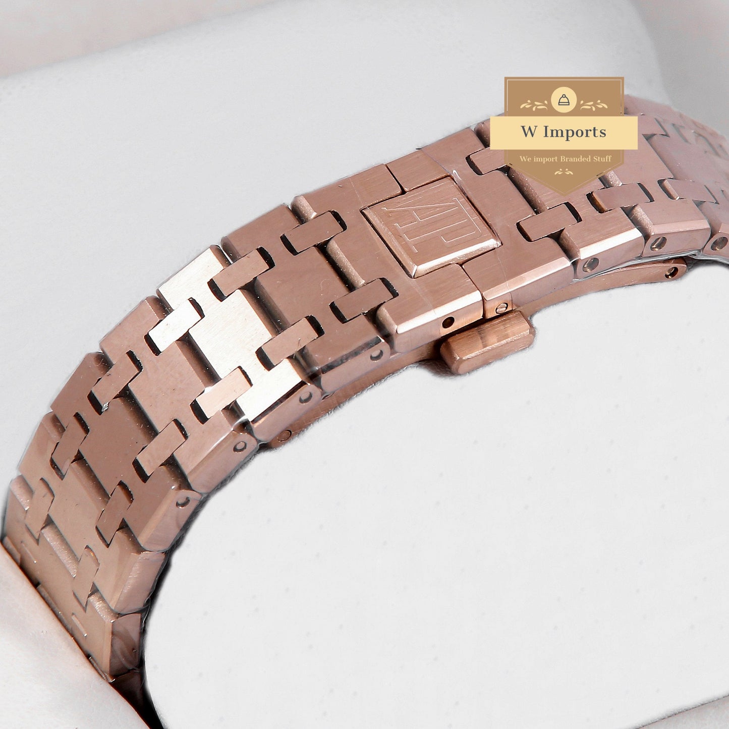 Latest Collection Rose Gold With White Dial & Stone Bezel Automatic Watch