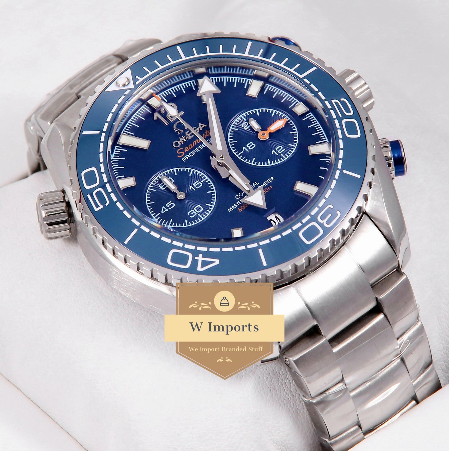 Latest Collection Chronograph Silver With Blue Dial & Bezel