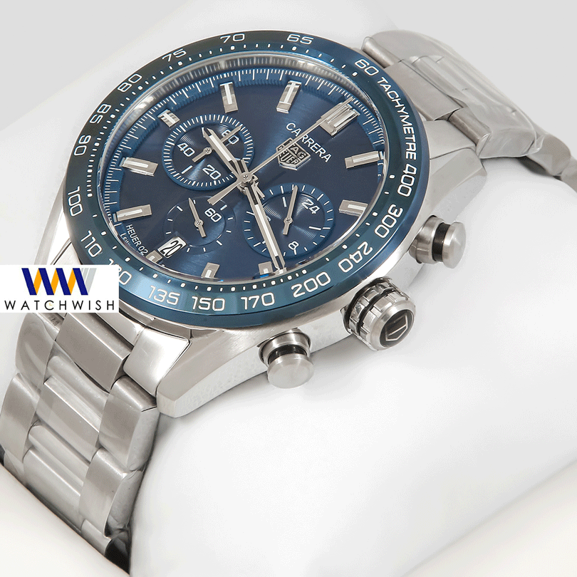 Latest Collection Chronograph Silver With Blue Dial & Bezel