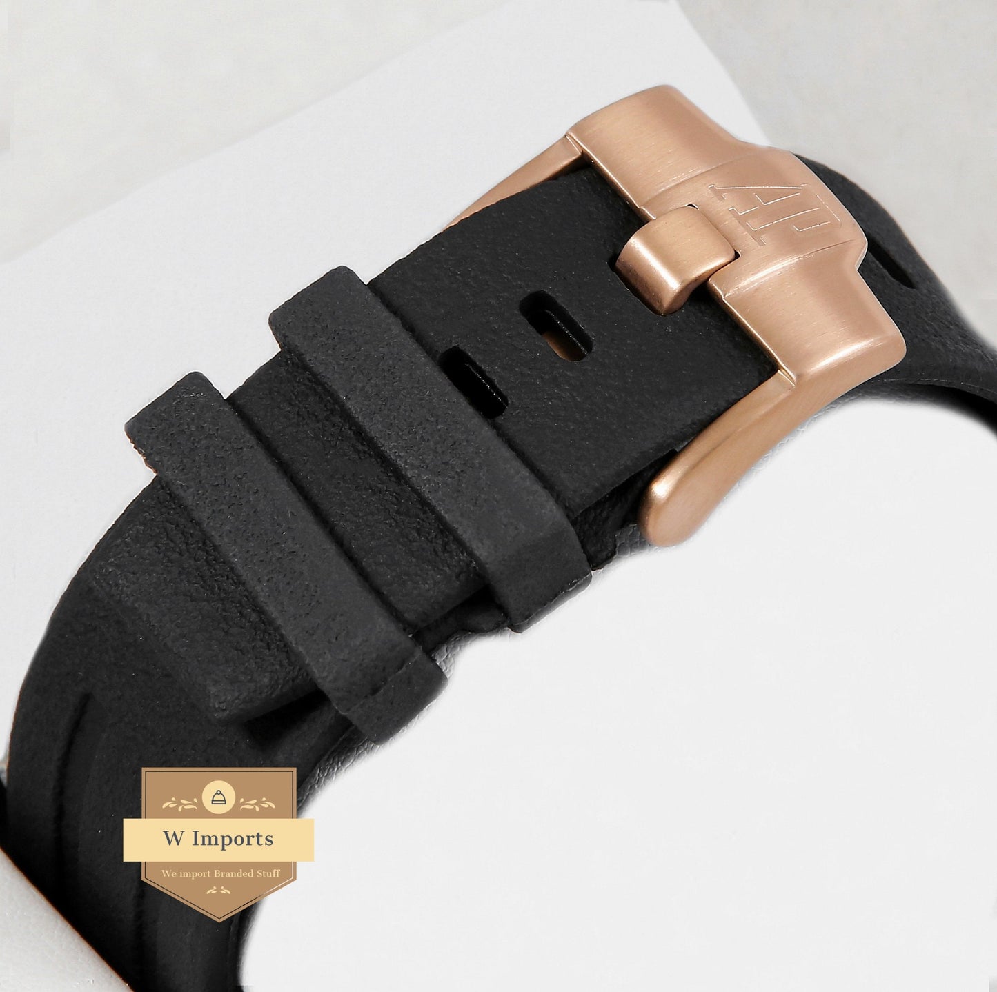 Latest Collection Chronograph Rose Gold & Black Case With Rubber Strap