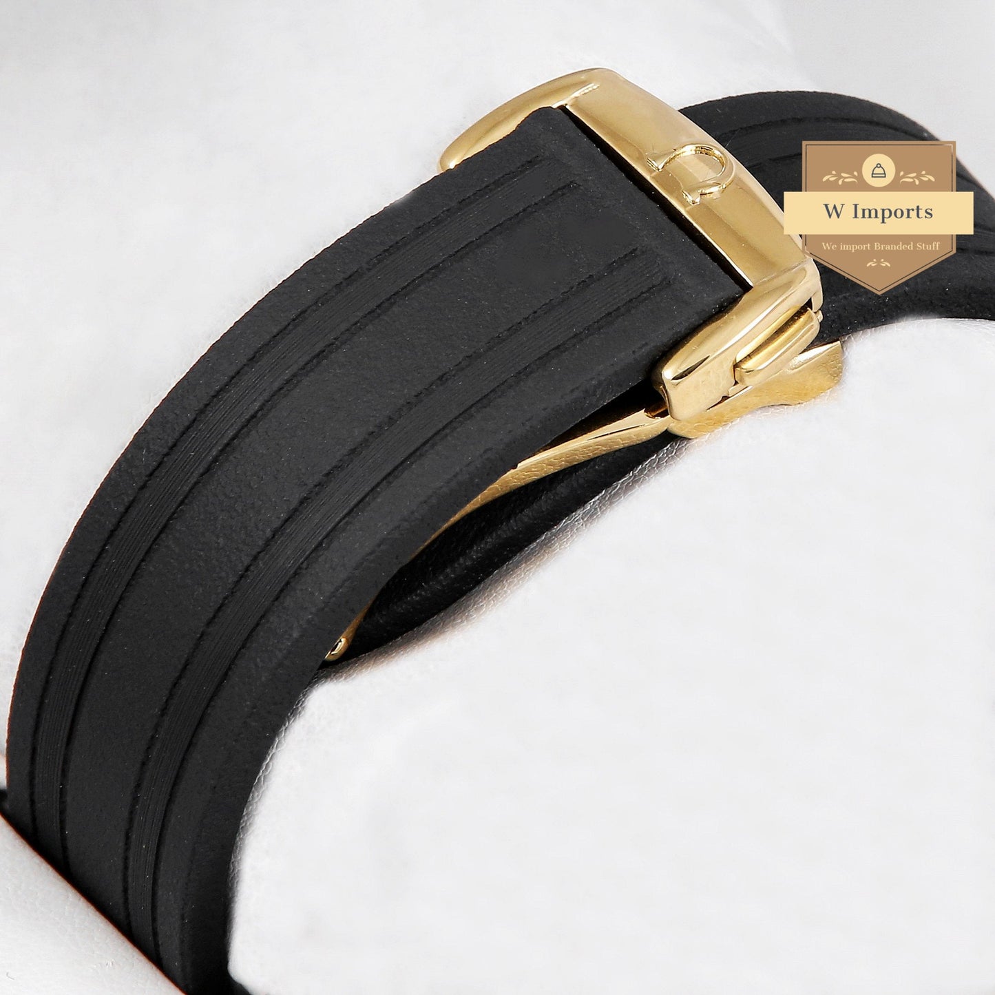 Latest Collection Yellow Gold Case With Black Dial & Rubber Strap