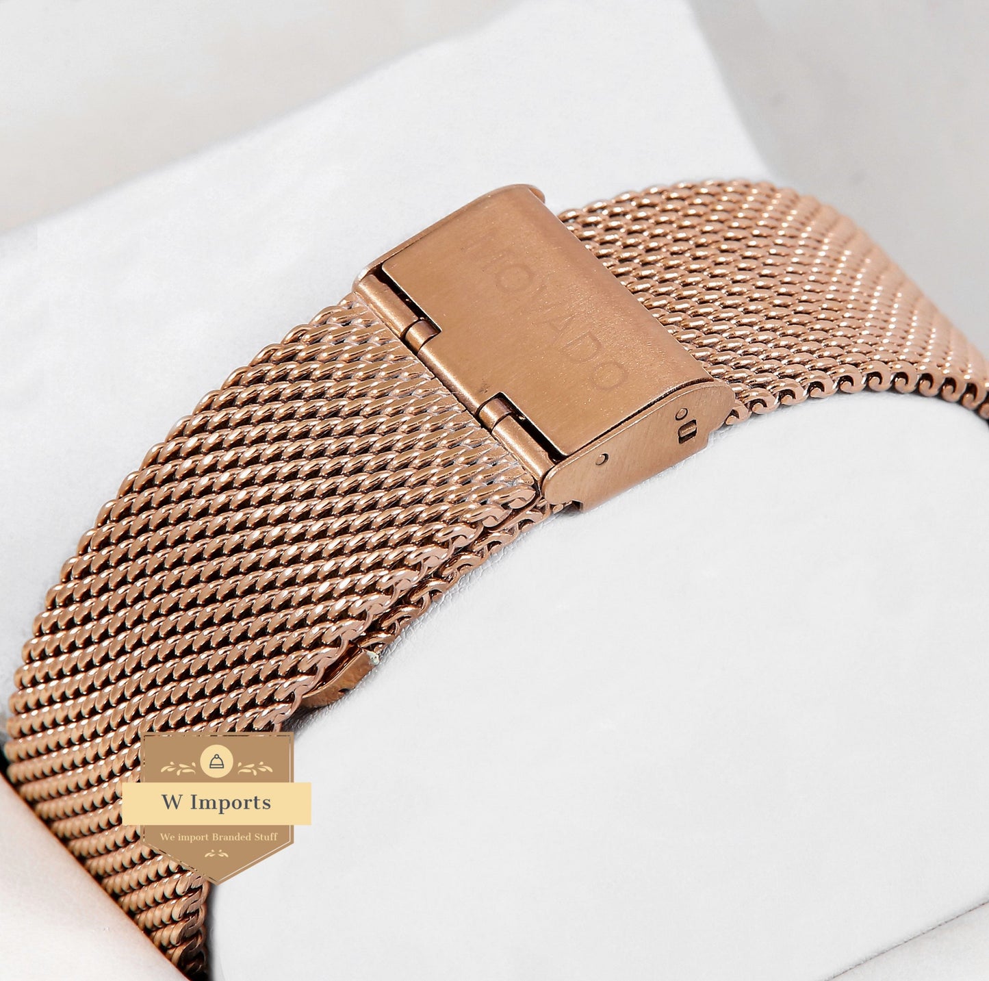 Latest Collection Rose Gold With Black Dial & Mesh Magnetic Bracelet