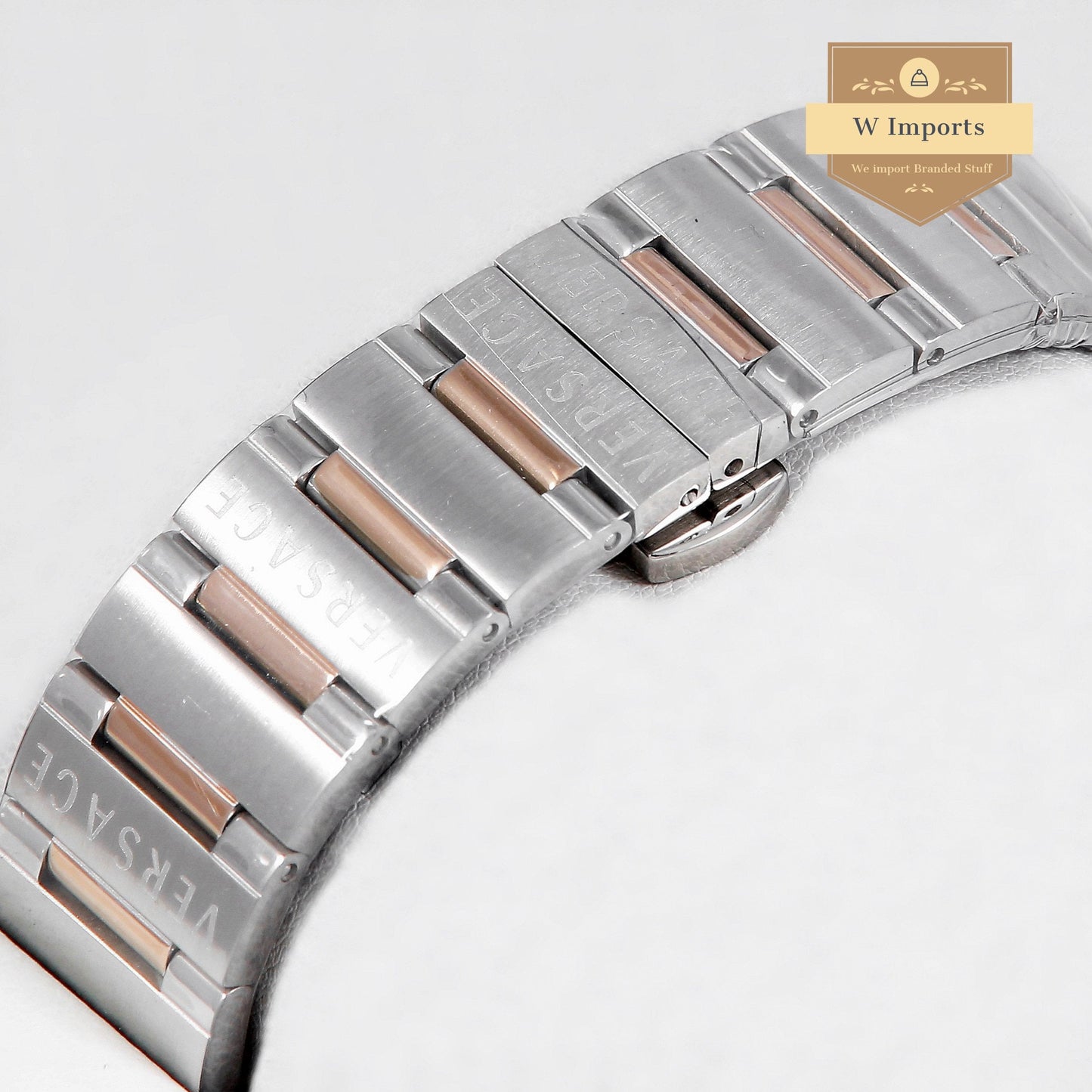 Latest Collection Two Tone Rose Gold With Black Dial Ladies Watch