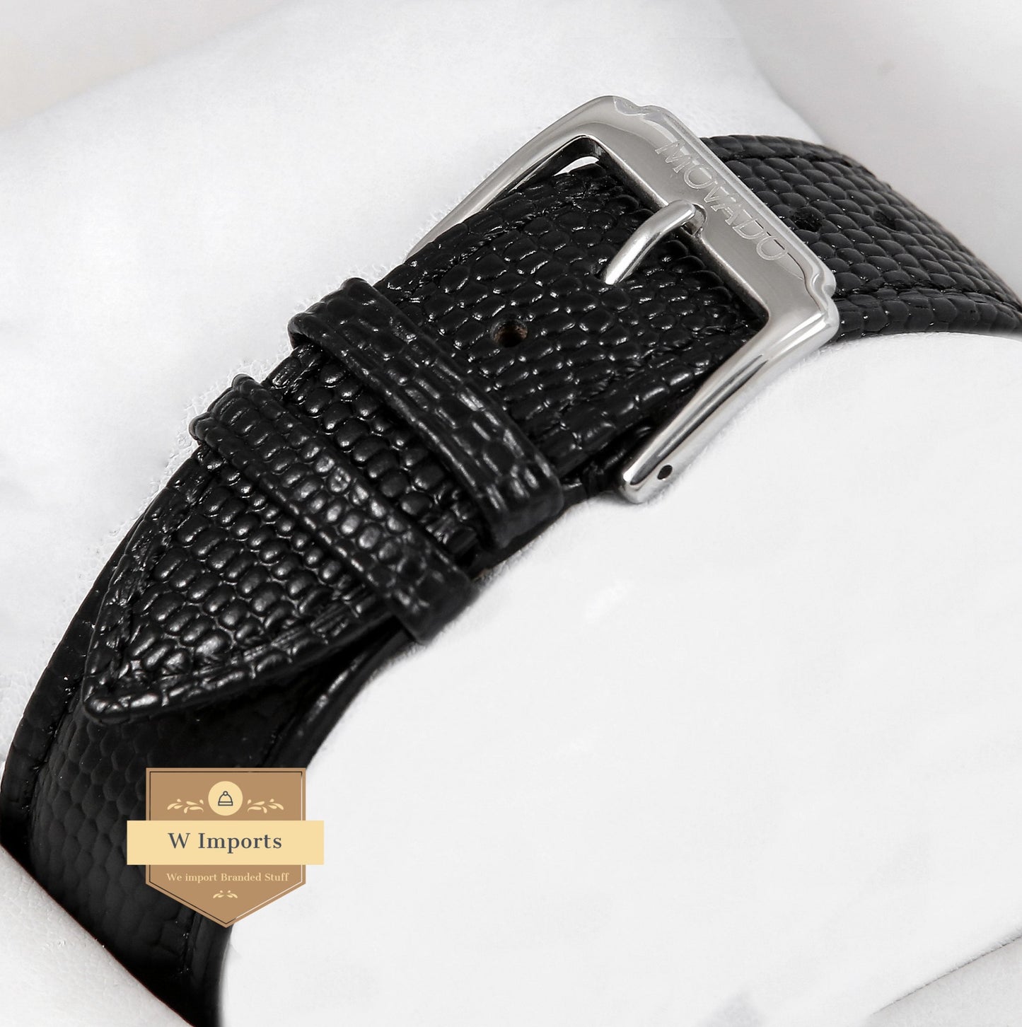 Latest Collection Silver With Black Dial & Snake Style Leather Strap