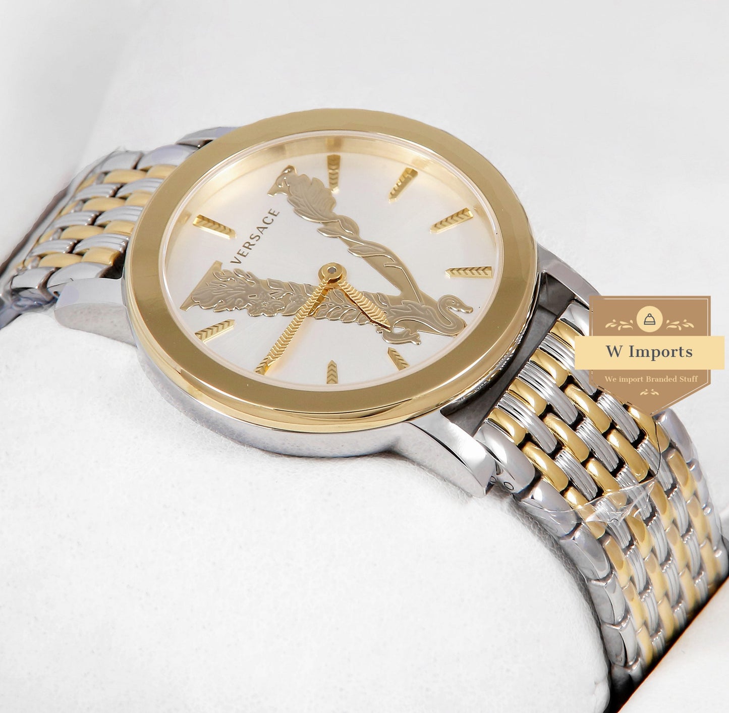 Latest Collection Two Tone Yellow Gold With White Dial Ladies Watch